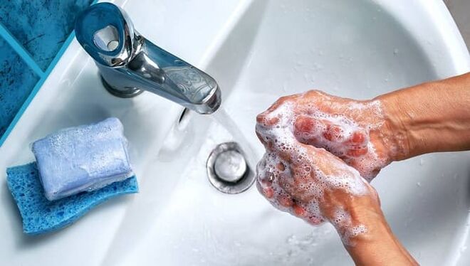 parasite hand washing